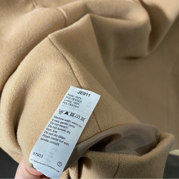 Anthology Funnel Neck Single-Breasted Long Coat Camel Color with Woman size 26 - Picture 4 of 10